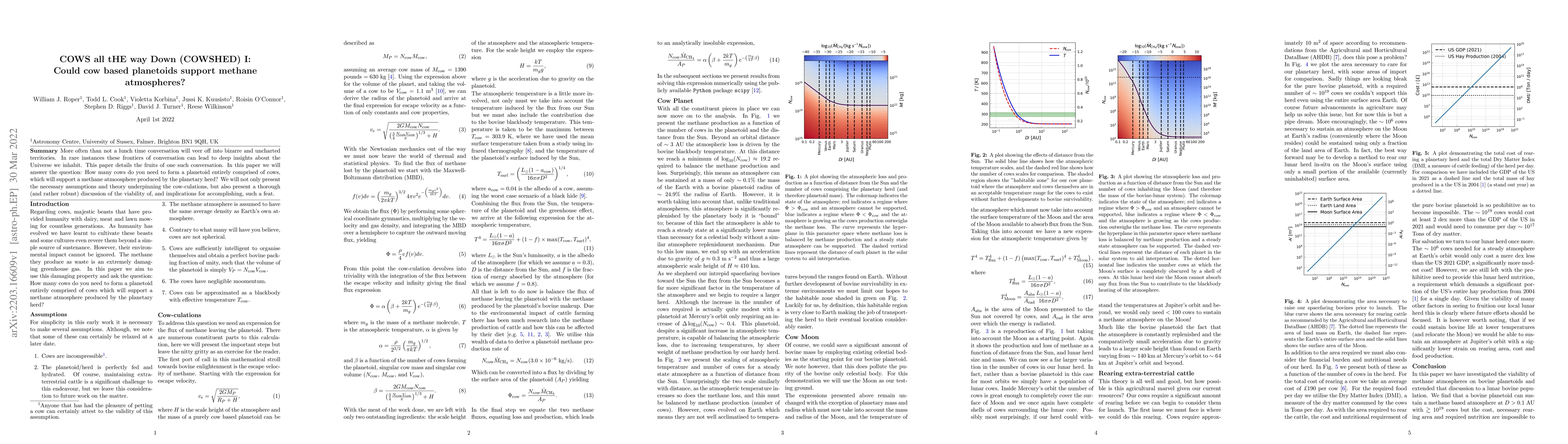Thumbnail for COWS all tHE way Down (COWSHED) I: Could cow based planetoids support
  methane atmospheres?