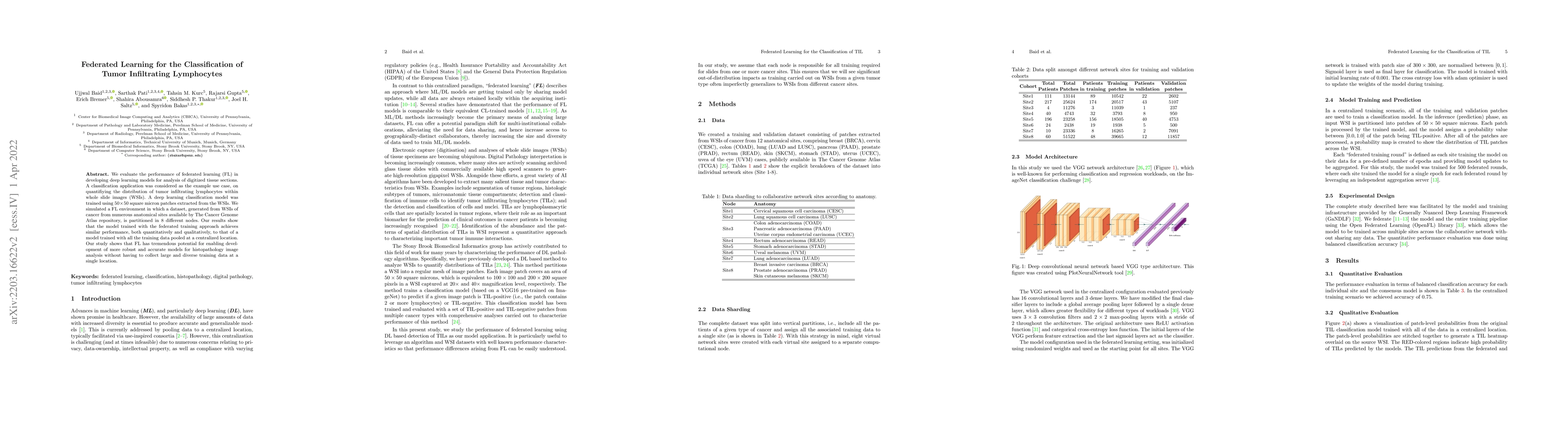 Thumbnail for Federated Learning for the Classification of Tumor Infiltrating
  Lymphocytes