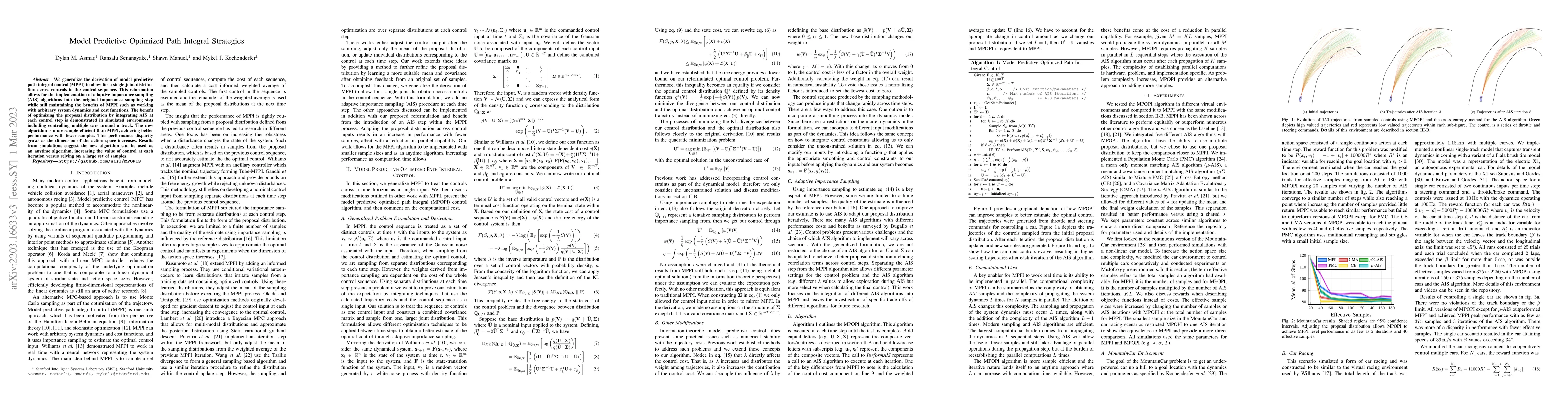 Thumbnail for Model Predictive Optimized Path Integral Strategies