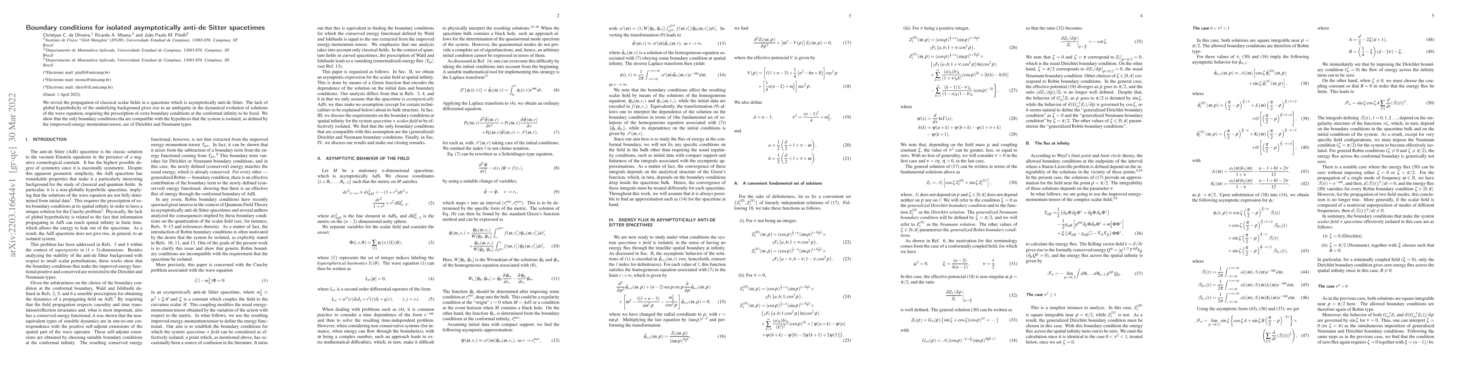 Thumbnail for Boundary conditions for isolated asymptotically anti-de Sitter
  spacetimes