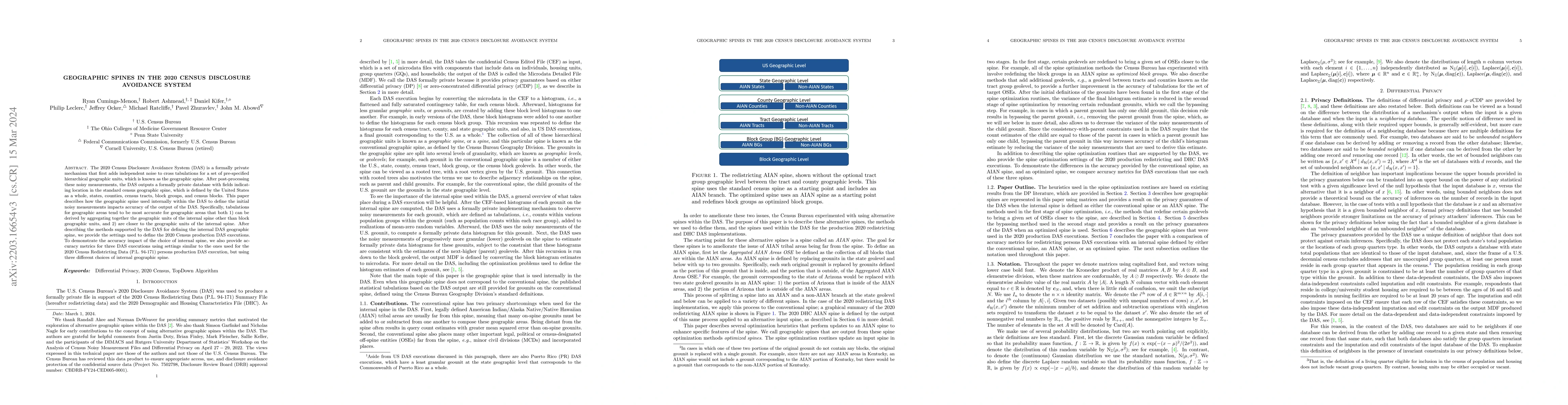 Thumbnail for Geographic Spines in the 2020 Census Disclosure Avoidance System