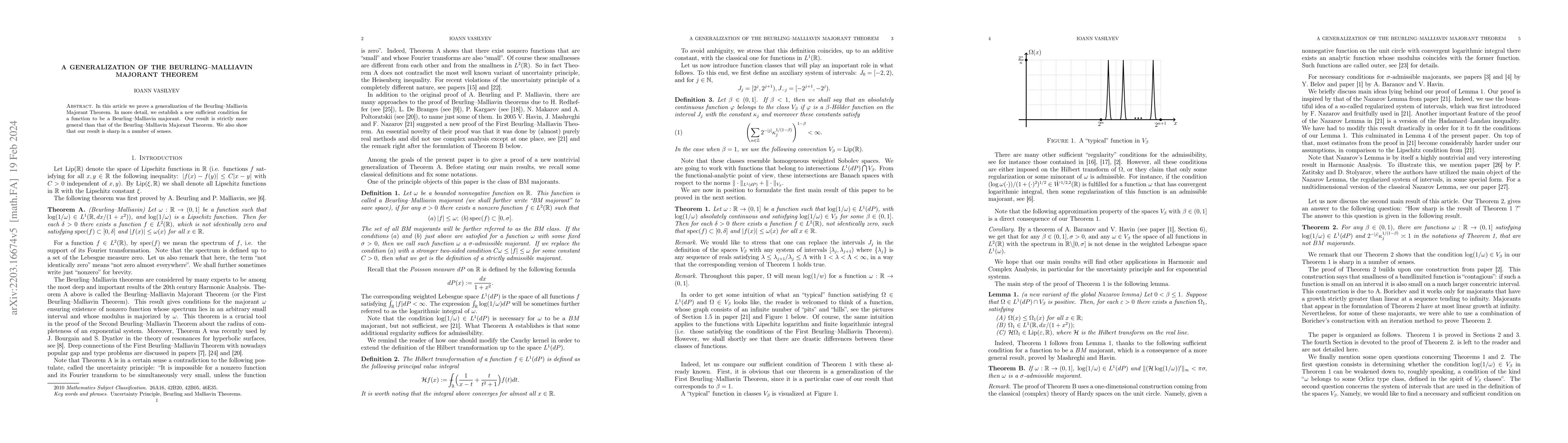 Thumbnail for A generalization of the Beurling--Malliavin Majorant theorem
