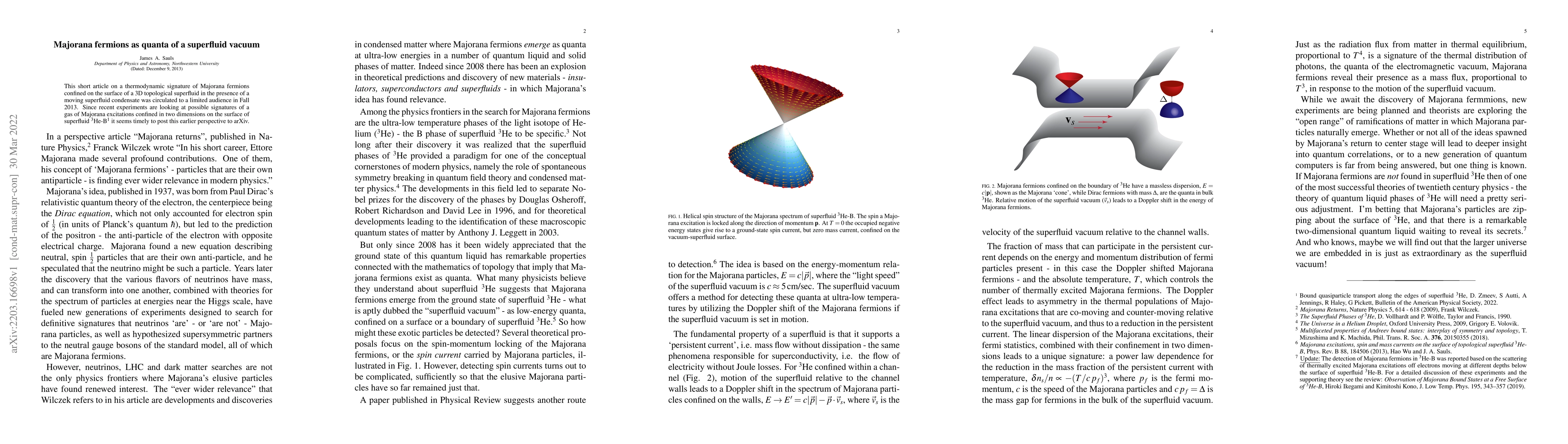 Thumbnail for Majorana fermions as quanta of a superfluid vacuum