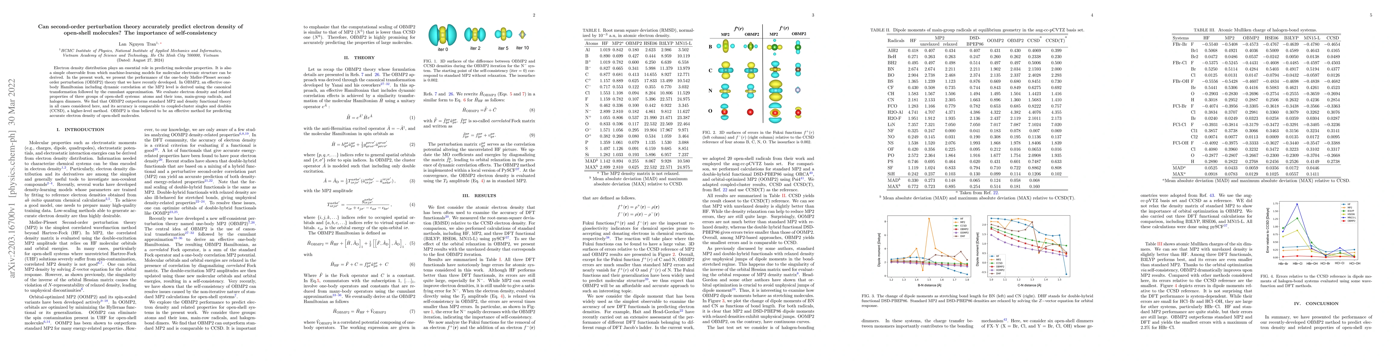 Thumbnail for Can second-order perturbation theory accurately predict electron density
  of open-shell molecules? The importance of self-consistency