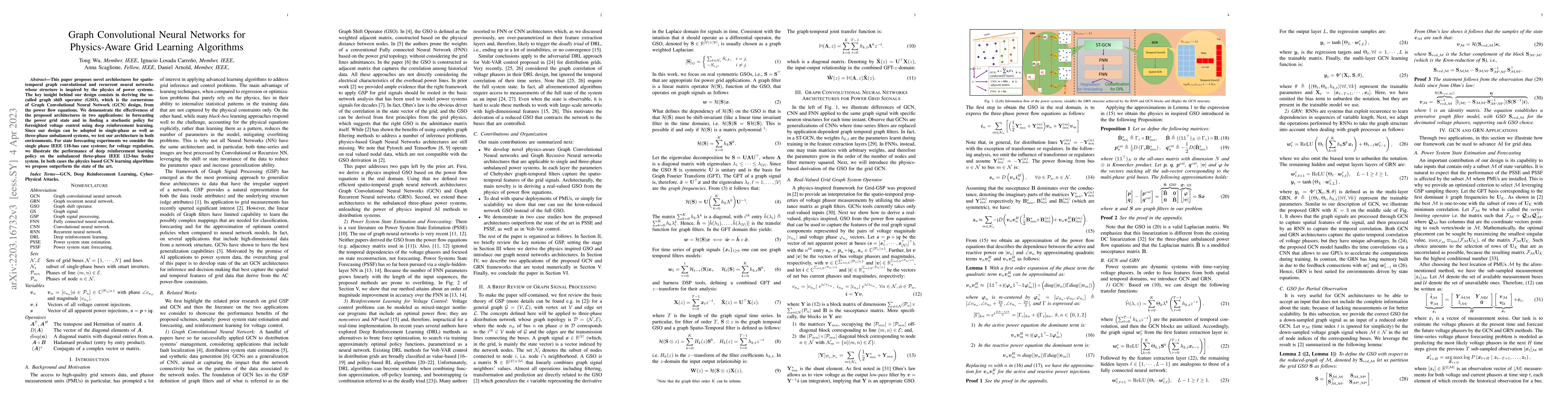 Thumbnail for Spatio-Temporal Graph Convolutional Neural Networks for Physics-Aware
  Grid Learning Algorithms