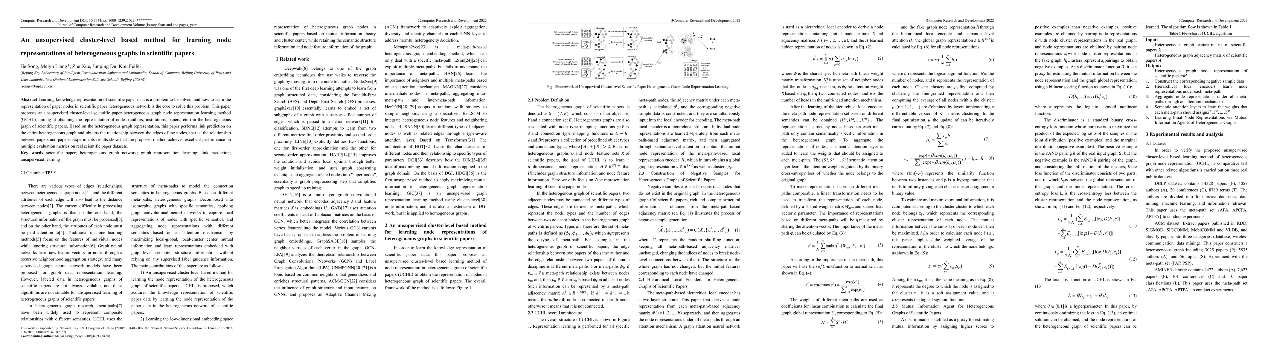 Thumbnail for An unsupervised cluster-level based method for learning node
  representations of heterogeneous graphs in scientific papers