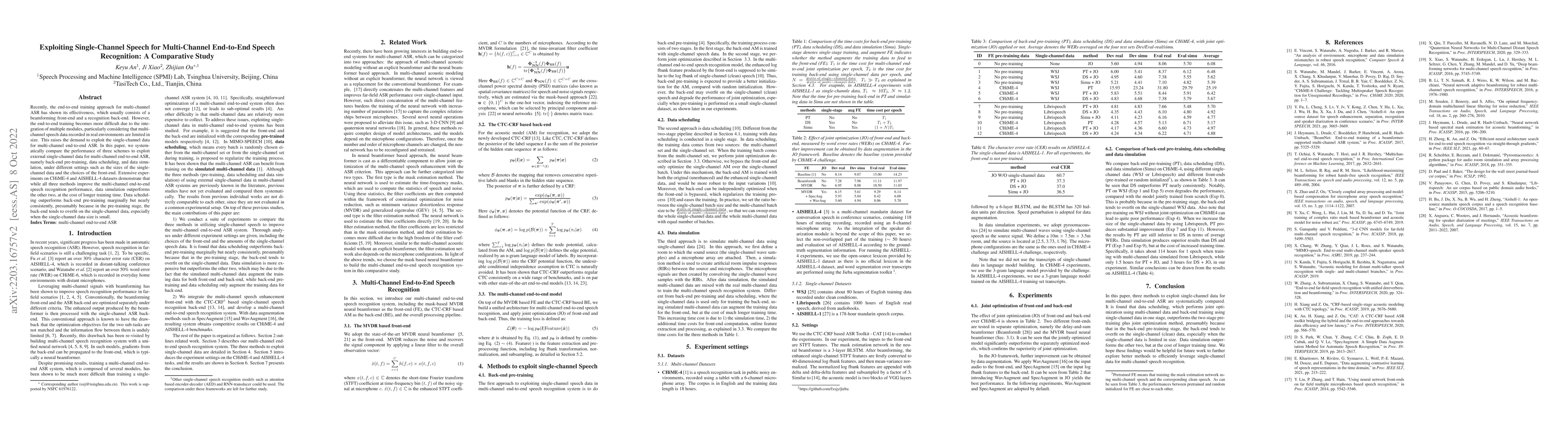 Thumbnail for Exploiting Single-Channel Speech for Multi-Channel End-to-End Speech
  Recognition: A Comparative Study