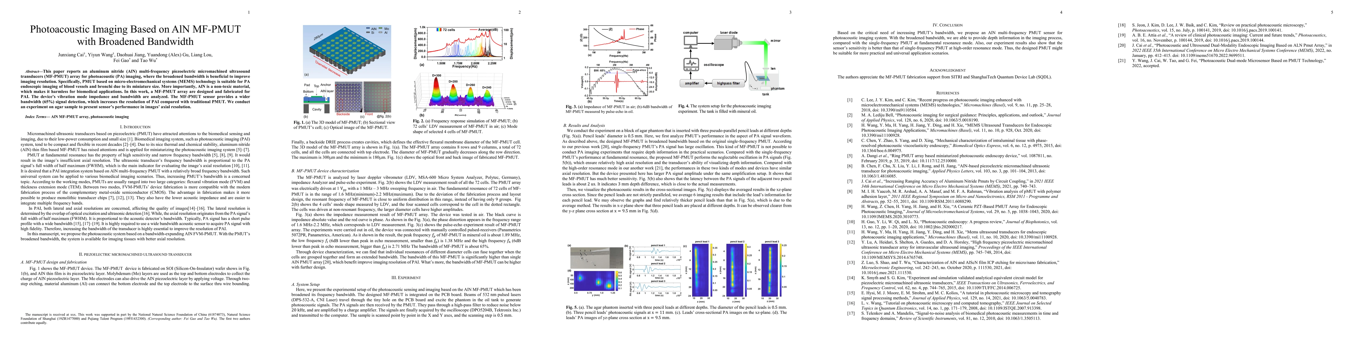 Thumbnail for Photoacoustic Imaging Based on AlN MF-PMUT with Broadened Bandwidth