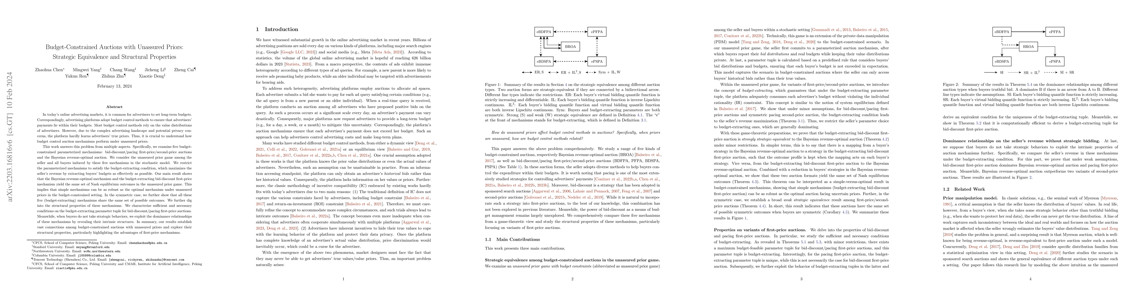 Thumbnail for Budget-Constrained Auctions with Unassured Priors: Strategic Equivalence
  and Structural Properties