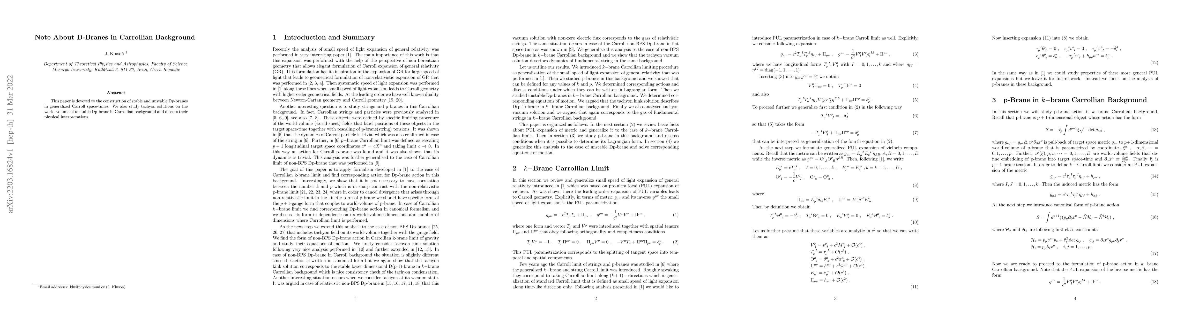 Thumbnail for Note About D-Branes in Carrollian Background