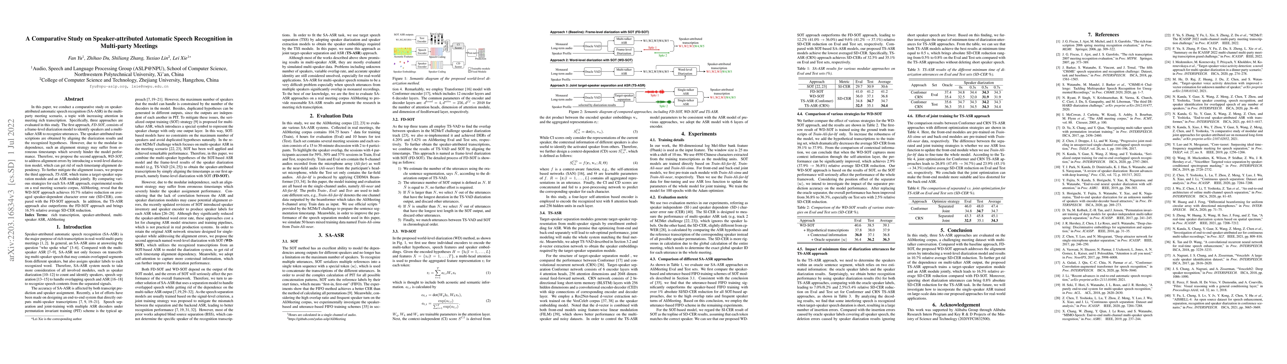 Thumbnail for A Comparative Study on Speaker-attributed Automatic Speech Recognition
  in Multi-party Meetings
