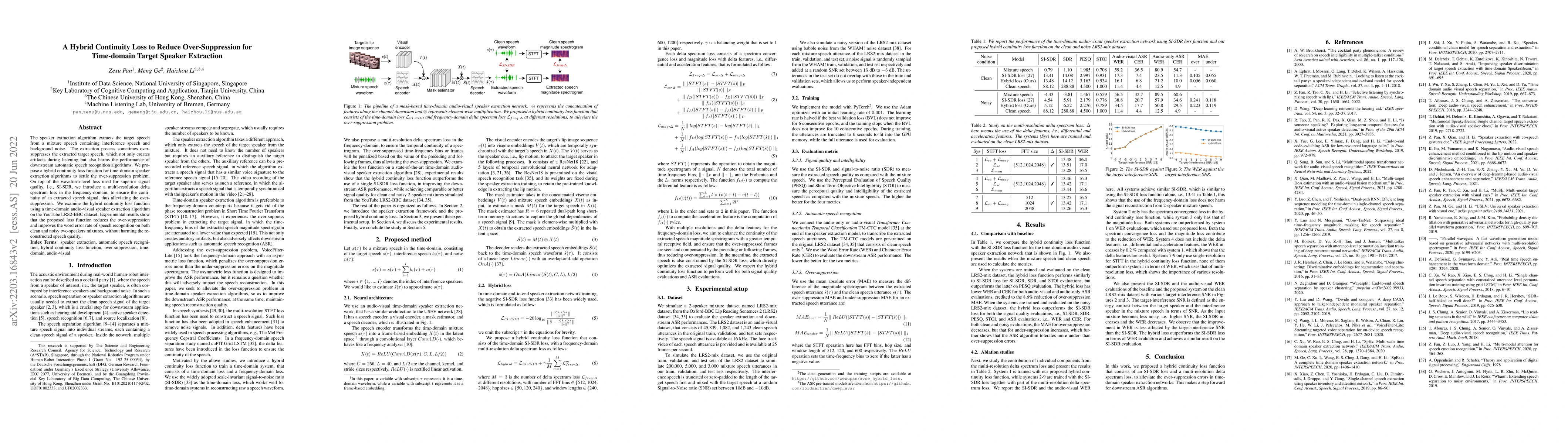 Thumbnail for A Hybrid Continuity Loss to Reduce Over-Suppression for Time-domain
  Target Speaker Extraction