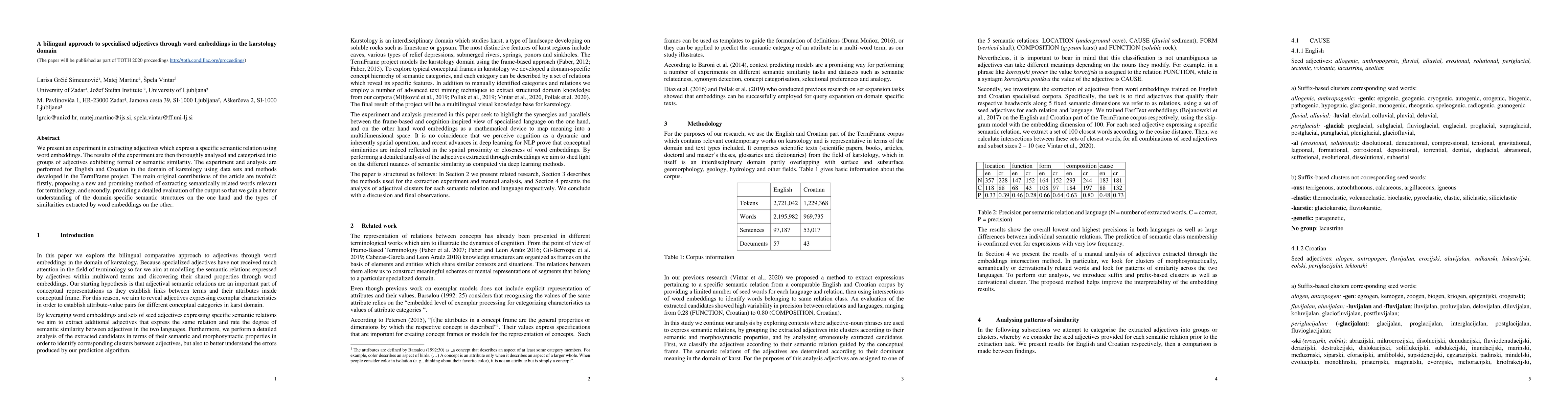 Thumbnail for A bilingual approach to specialised adjectives through word embeddings
  in the karstology domain
