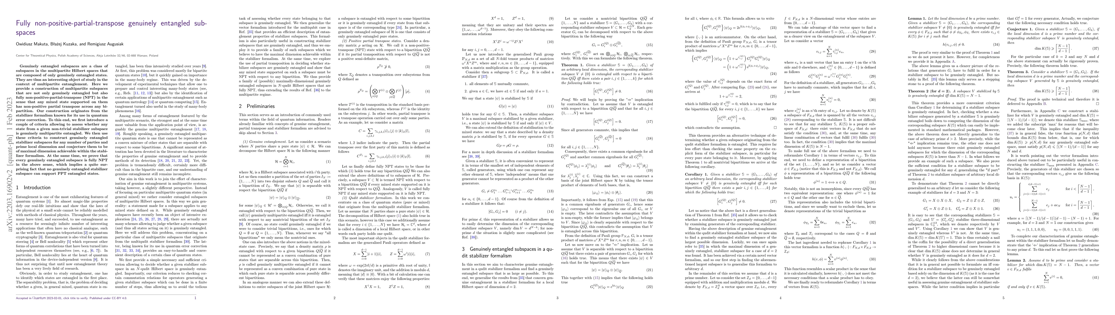 Thumbnail for Fully non-positive-partial-transpose genuinely entangled subspaces