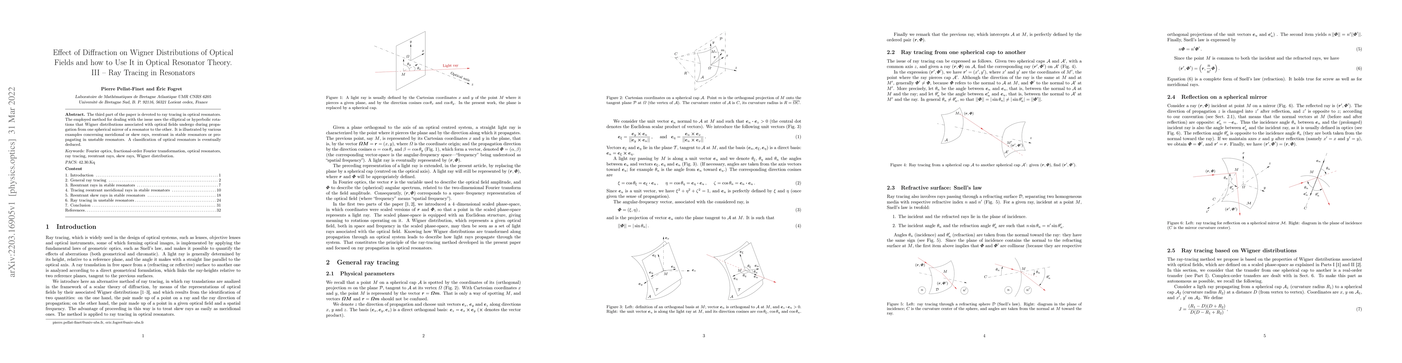 Thumbnail for Effect of Diffraction on Wigner Distributions of Optical Fields and how
  to Use It in Optical Resonator Theory. III -- Ray Tracing in Resonators