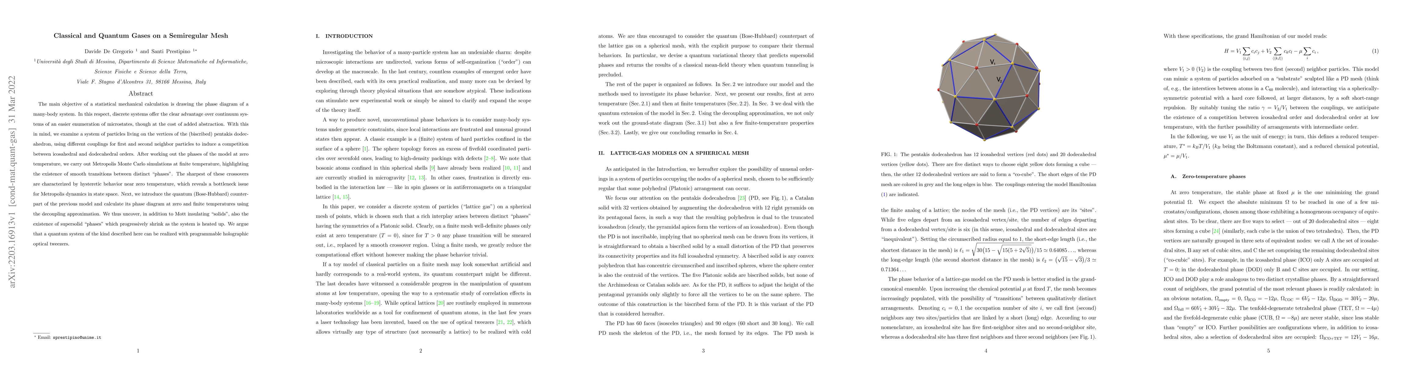 Thumbnail for Classical and Quantum Gases on a Semiregular Mesh