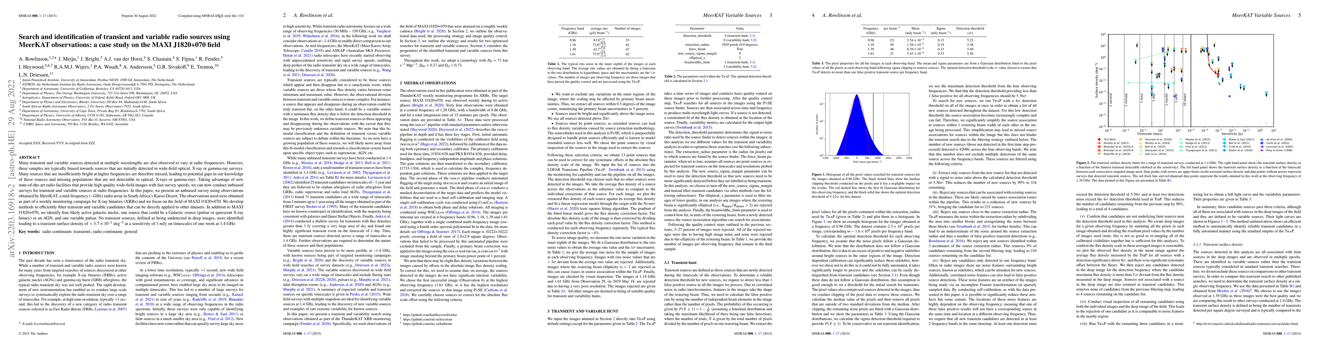 Thumbnail for Search and identification of transient and variable radio sources using
  MeerKAT observations: a case study on the MAXI J1820+070 field