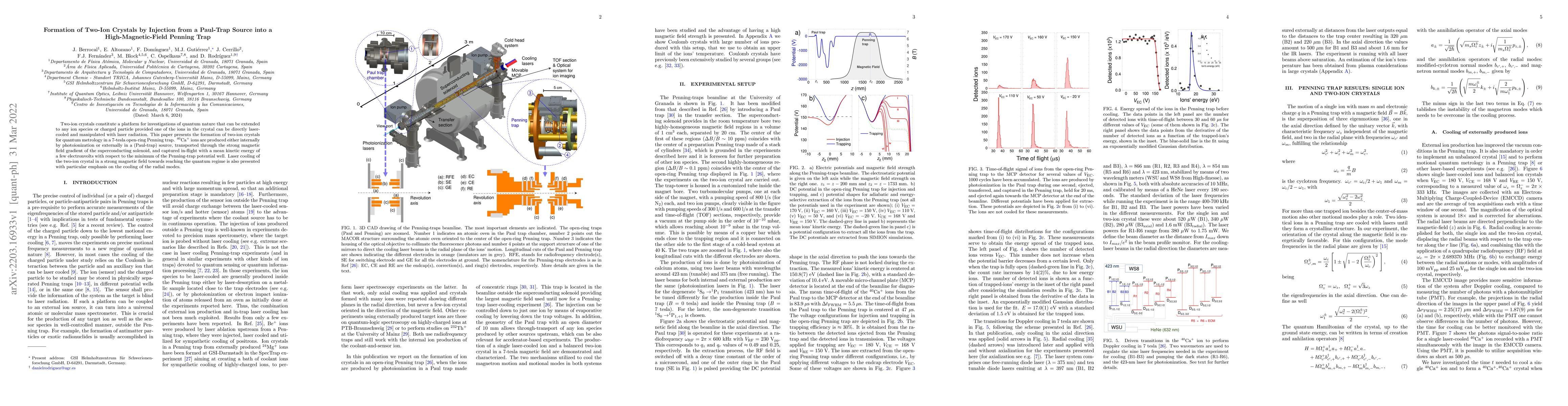 Thumbnail for Formation of Two-Ion Crystals by Injection from a Paul-Trap Source into
  a High-Magnetic-Field Penning Trap