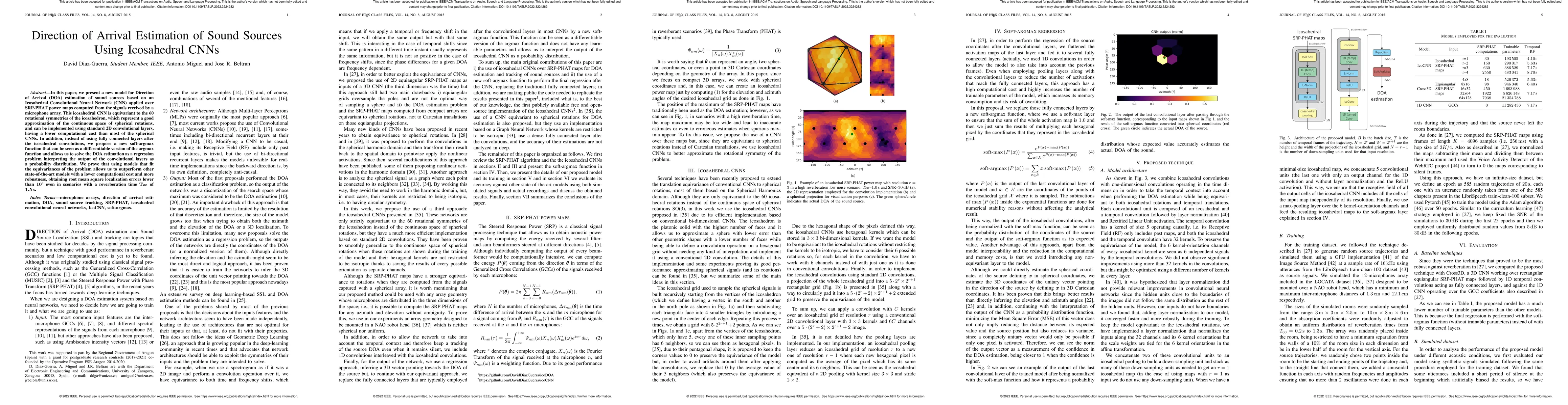 Thumbnail for Direction of Arrival Estimation of Sound Sources Using Icosahedral CNNs