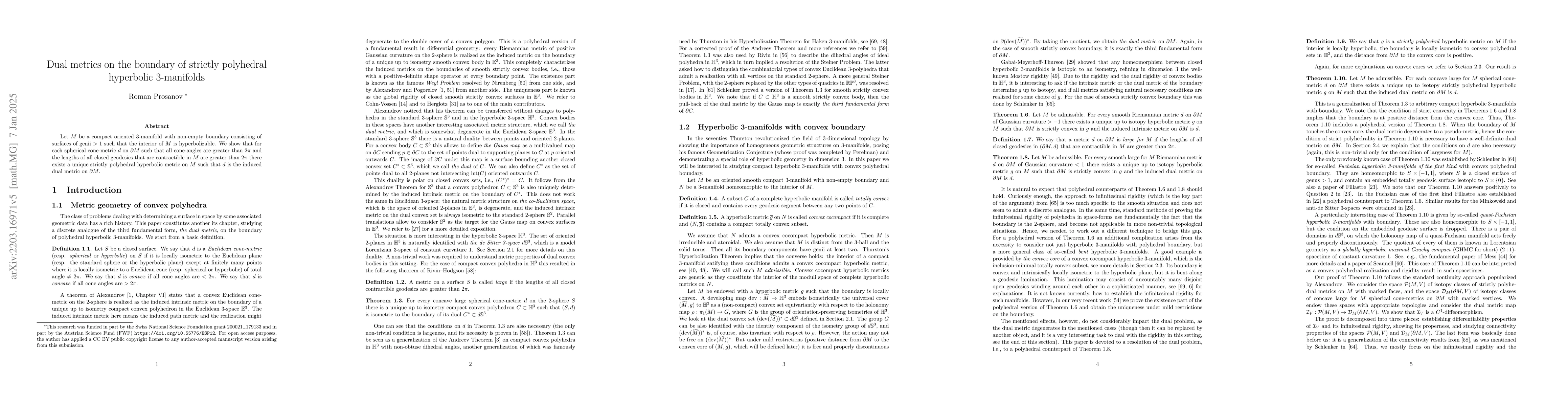Thumbnail for Dual metrics on the boundary of strictly polyhedral hyperbolic
  3-manifolds