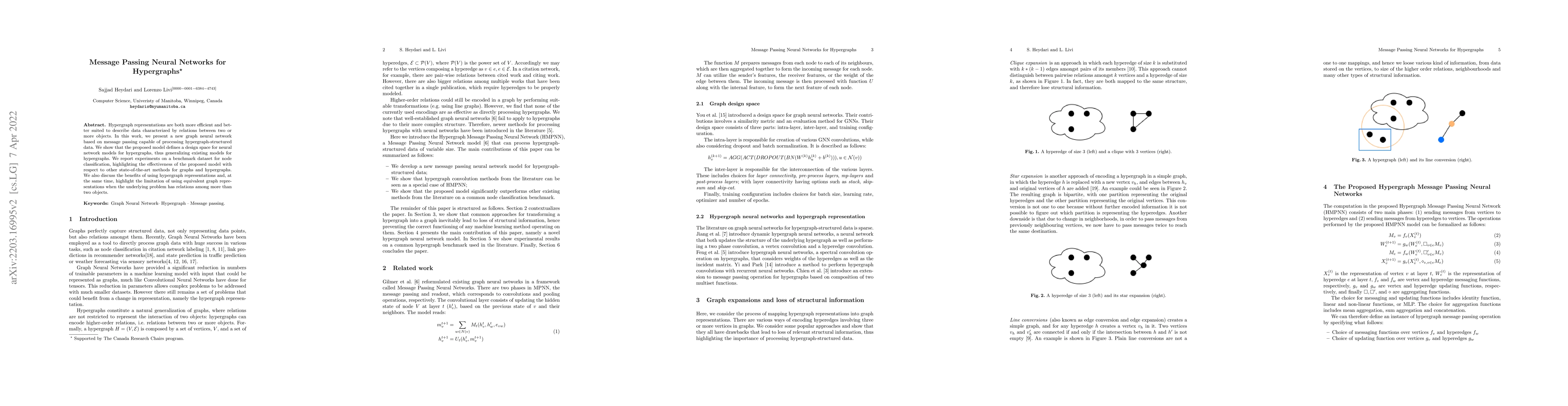 Thumbnail for Message Passing Neural Networks for Hypergraphs