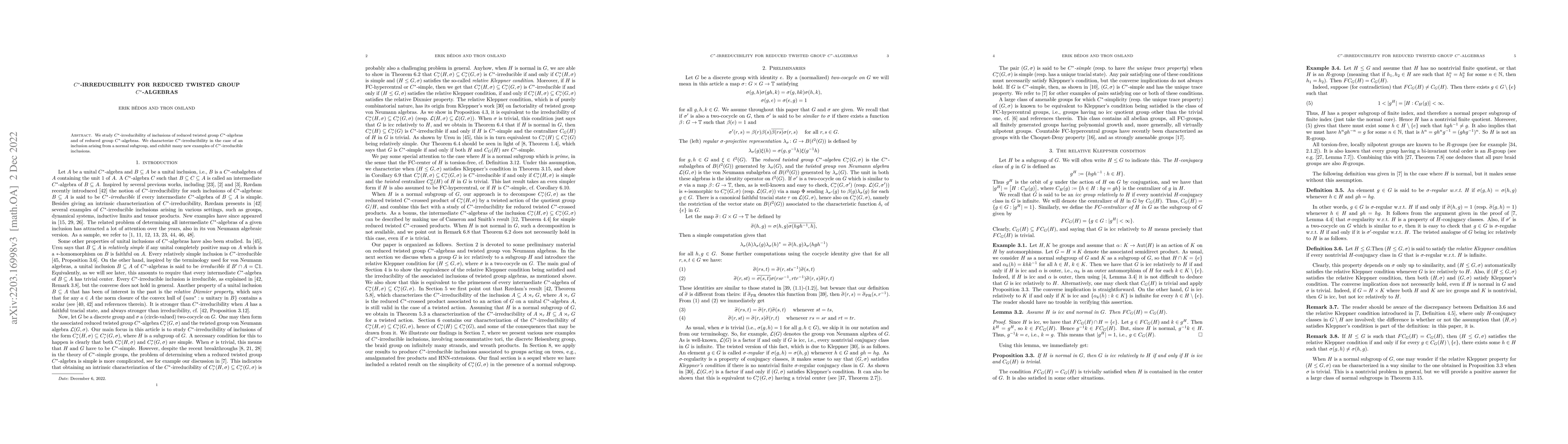 Thumbnail for C*-irreducibility for reduced twisted group C*-algebras
