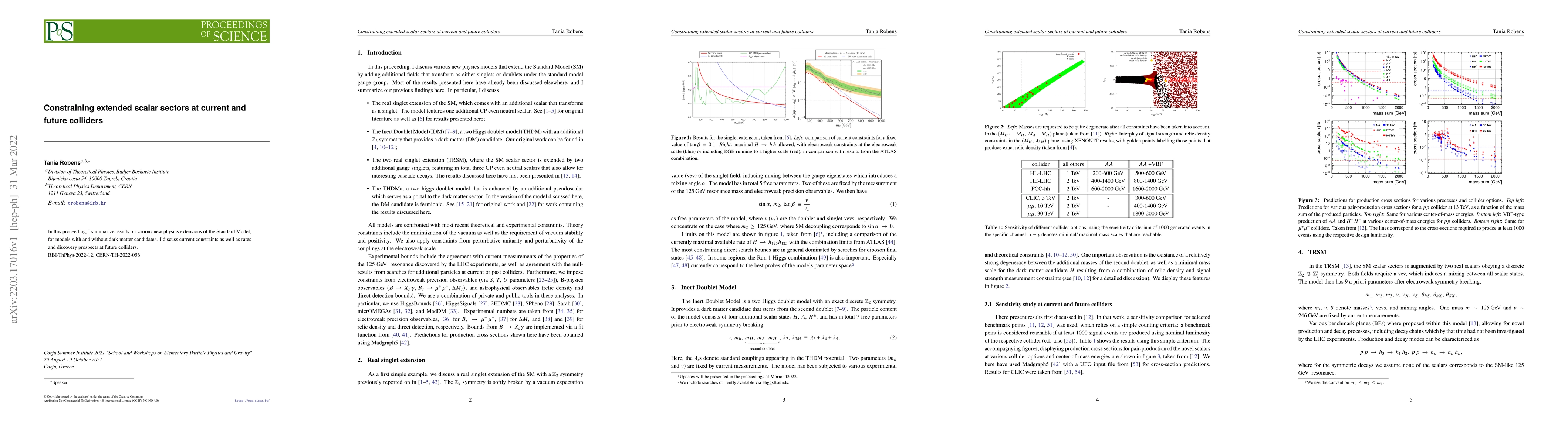 Thumbnail for Constraining extended scalar sectors at current and future colliders