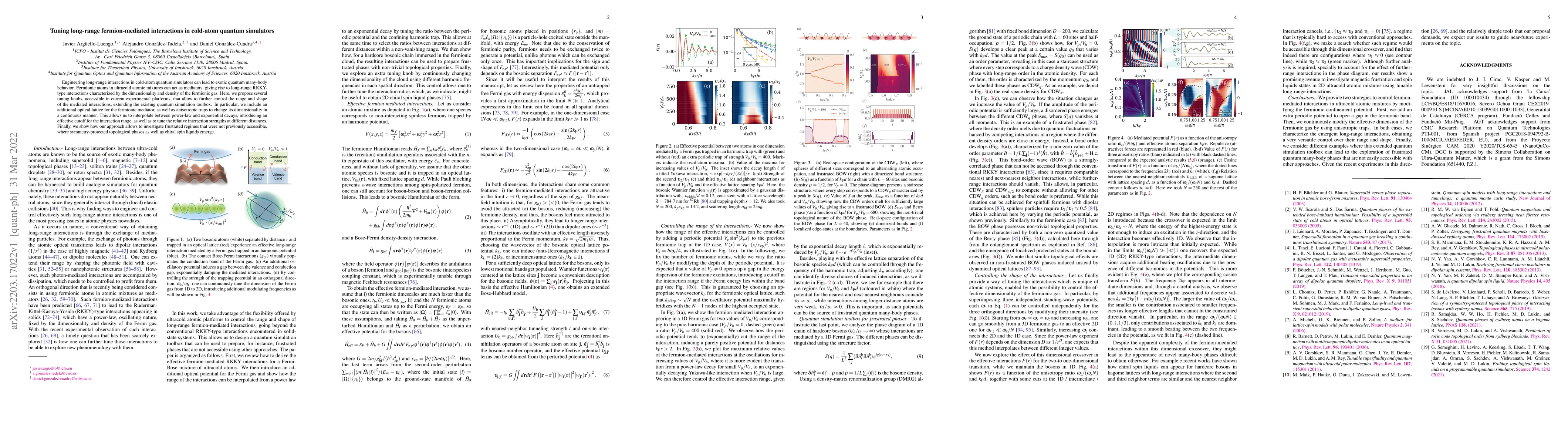 Thumbnail for Tuning long-range fermion-mediated interactions in cold-atom quantum
  simulators