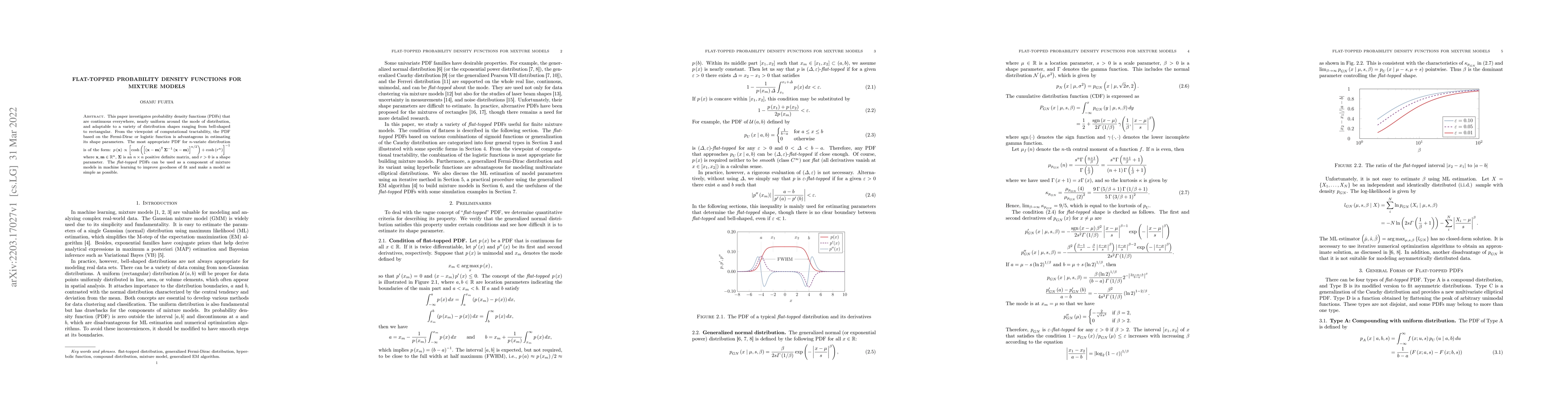 Thumbnail for Flat-topped Probability Density Functions for Mixture Models