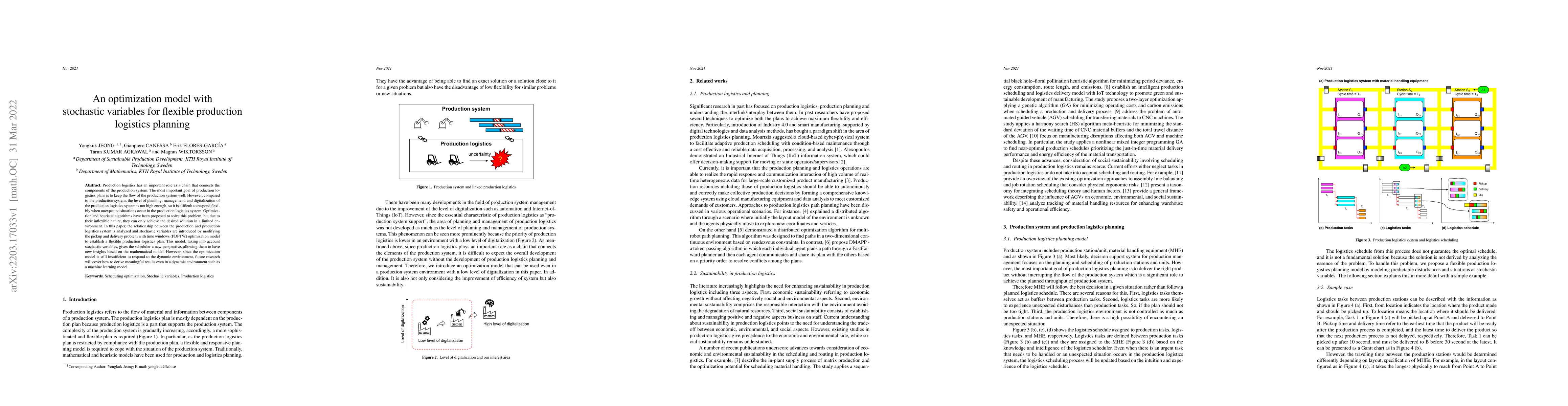 Thumbnail for An optimization model with stochastic variables for flexible production
  logistics planning