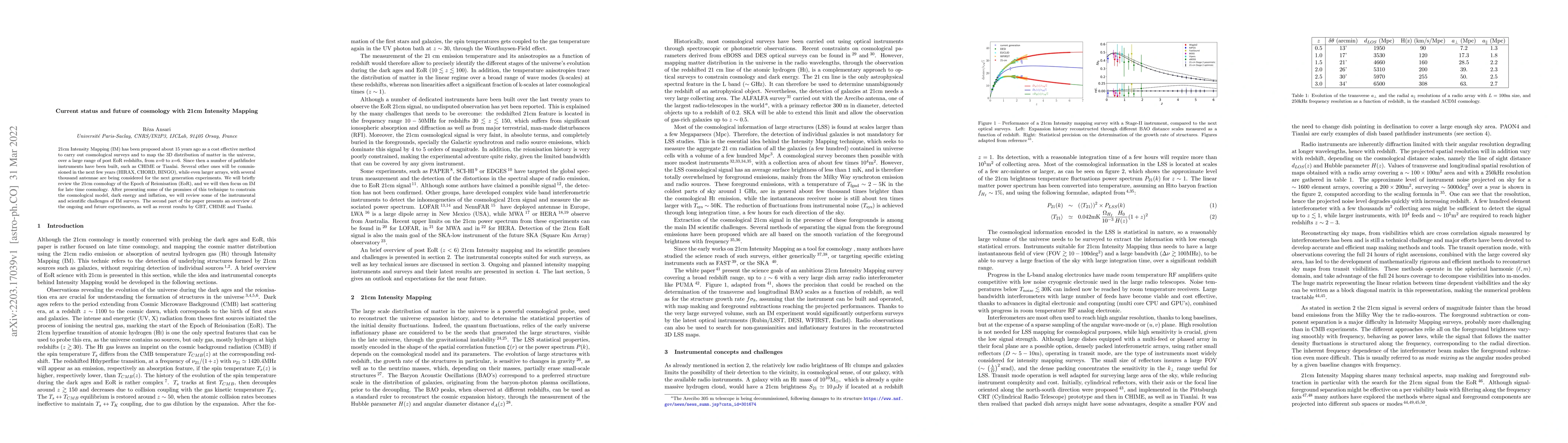 Thumbnail for Current status and future of cosmology with 21cm Intensity Mapping