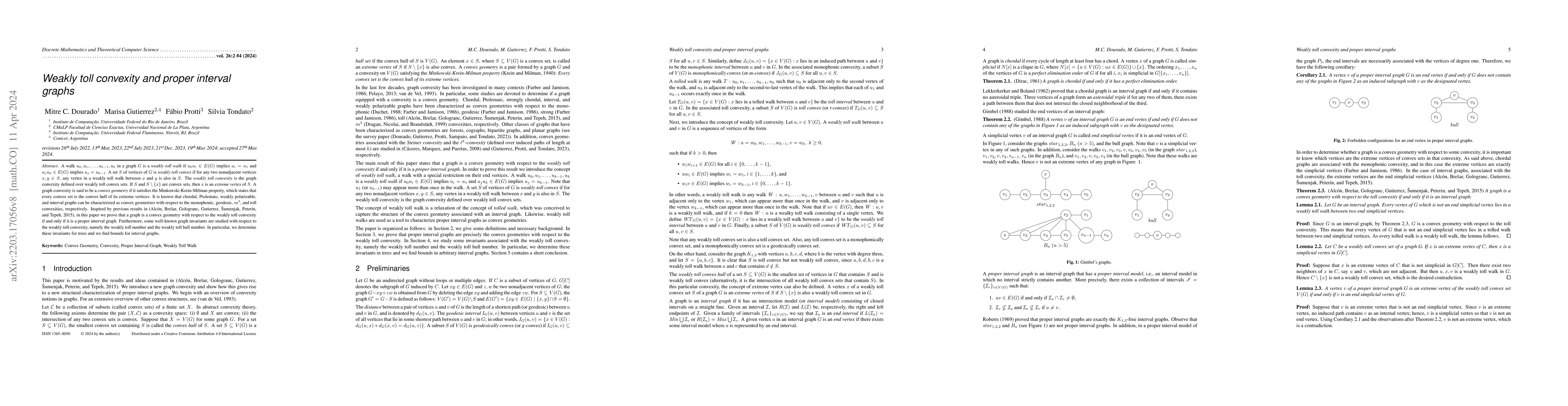 Thumbnail for Weakly toll convexity and proper interval graphs