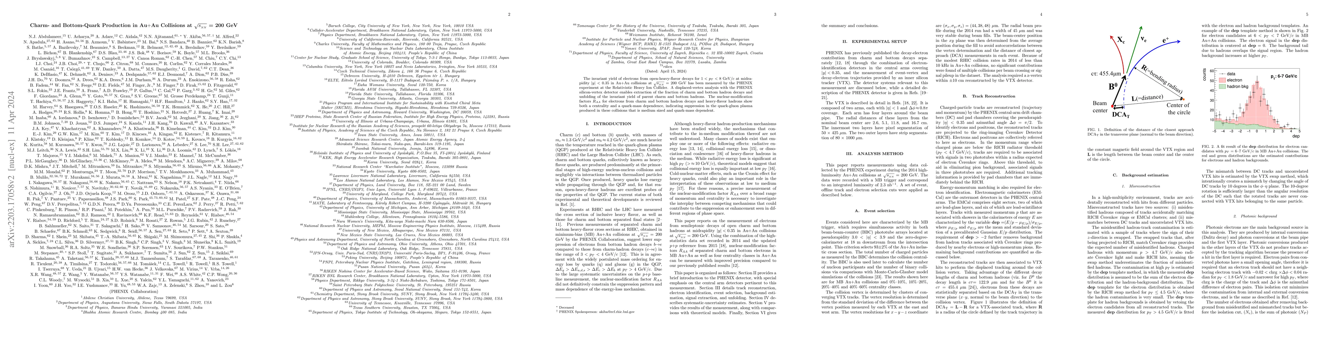 Thumbnail for Charm- and Bottom-Quark Production in Au$+$Au Collisions at
  $\sqrt{s_{_{NN}}}$ = 200 GeV