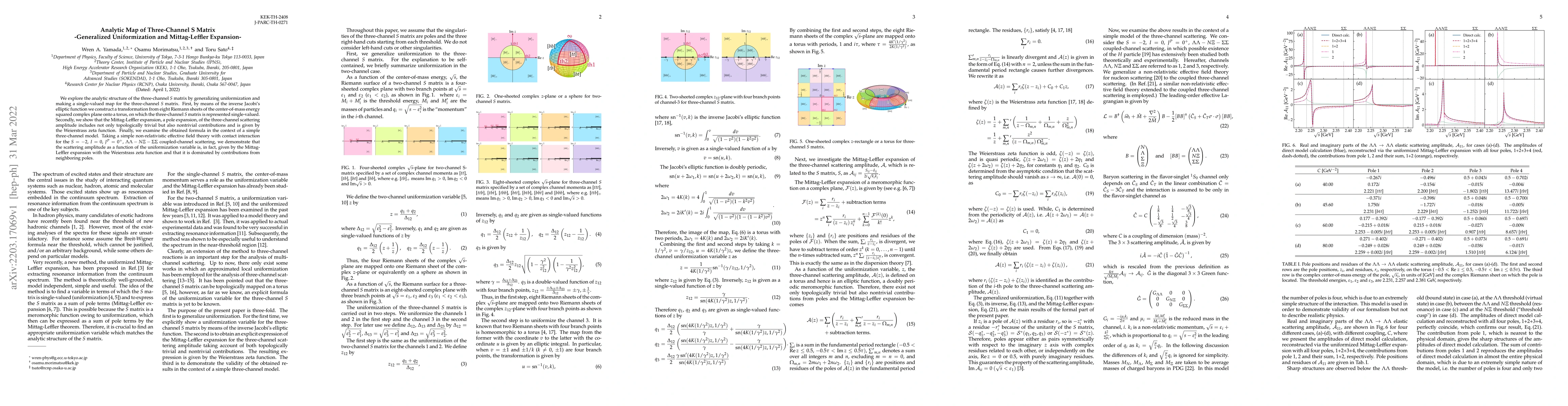 Thumbnail for Analytic Map of Three-Channel S Matrix -Generalized Uniformization and
  Mittag-Leffler Expansion-