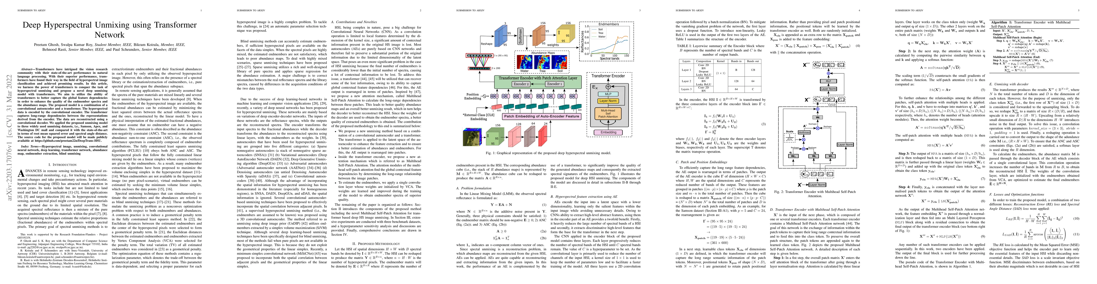 Thumbnail for Deep Hyperspectral Unmixing using Transformer Network