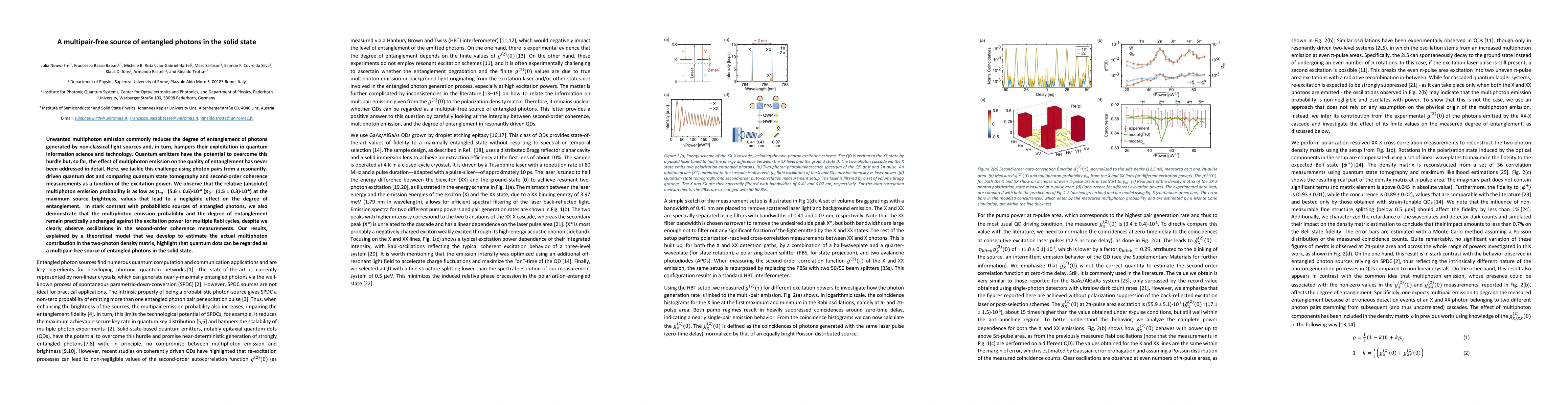 Thumbnail for A multipair-free source of entangled photons in the solid state