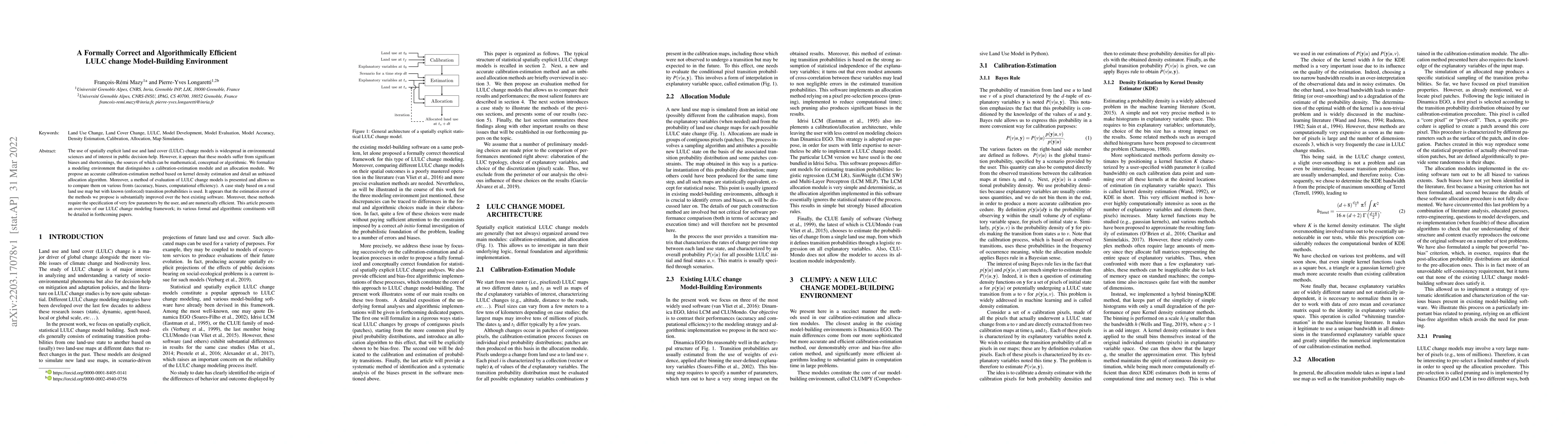Thumbnail for A Formally and Algorithmically Efficient LULC change Model-Building
  Environment