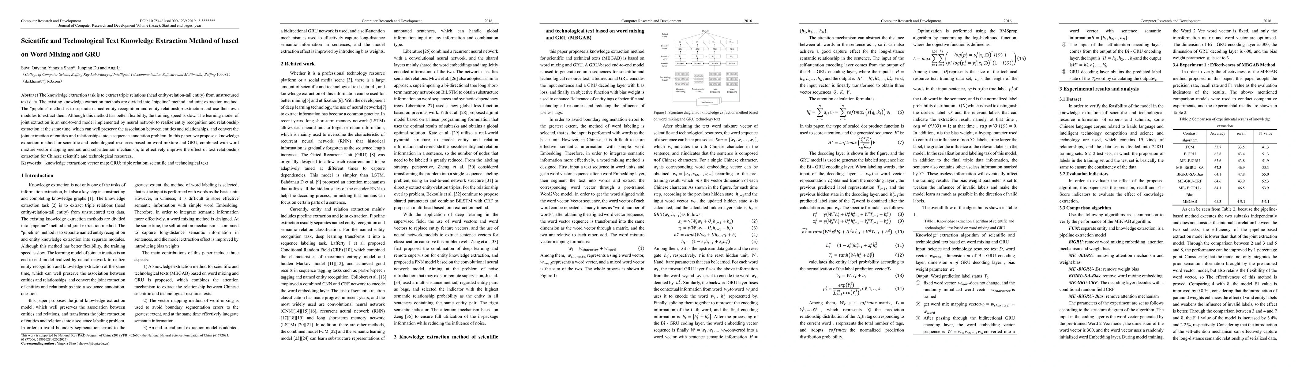 Thumbnail for Scientific and Technological Text Knowledge Extraction Method of based
  on Word Mixing and GRU