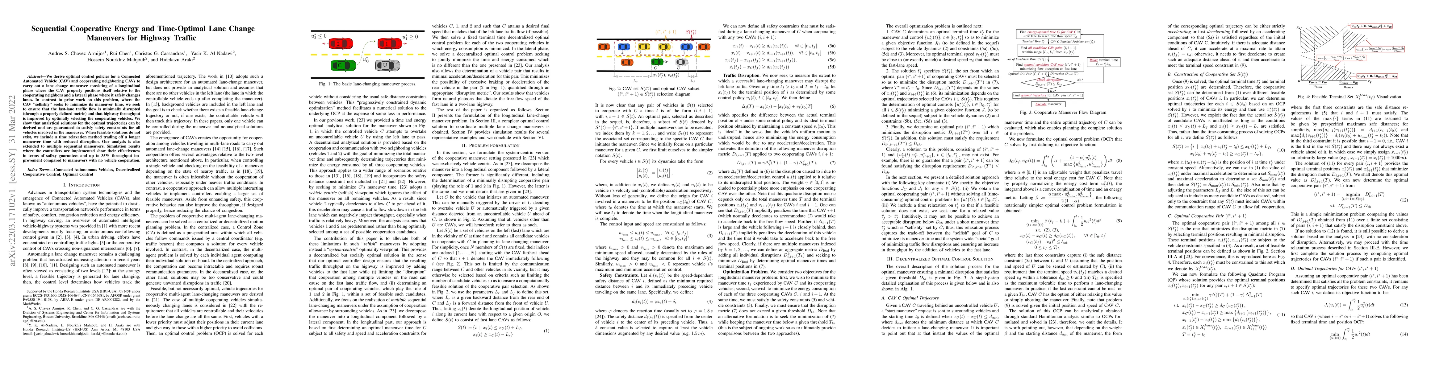Thumbnail for Sequential Cooperative Energy and Time-Optimal Lane Change Maneuvers for
  Highway Traffic