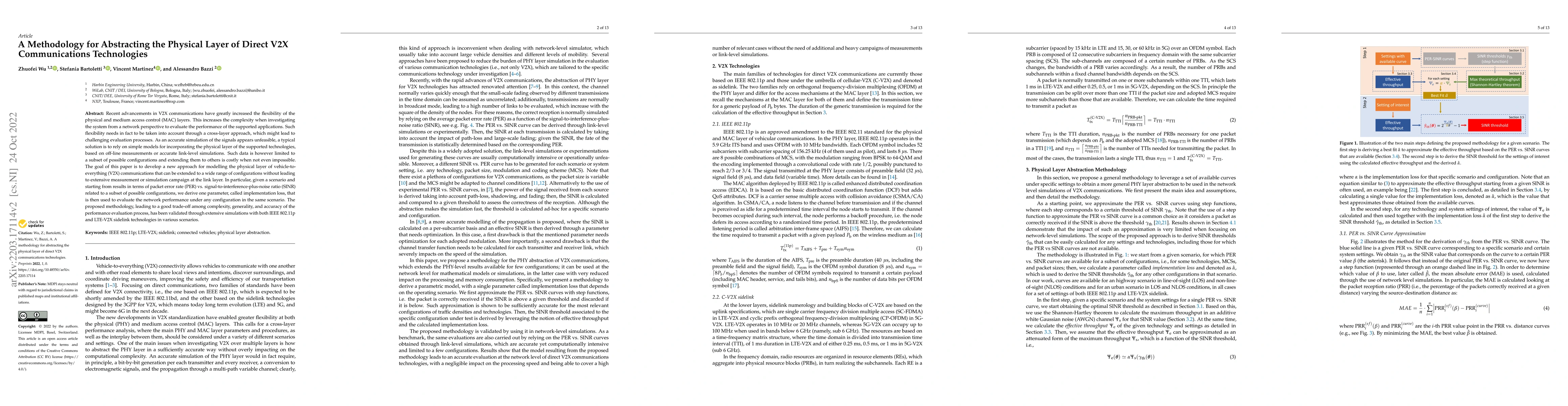 Thumbnail for A Methodology for Abstracting the Physical Layer of Direct V2X
  Communications Technologies
