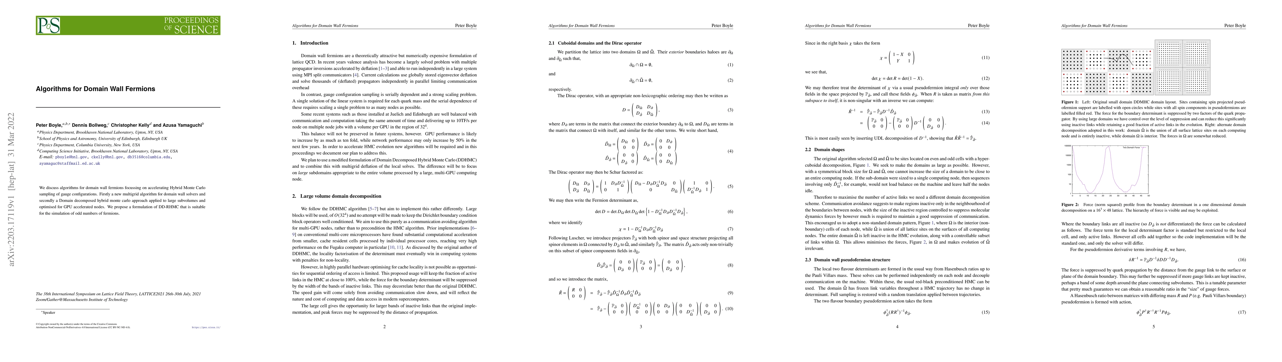 Thumbnail for Algorithms for Domain Wall Fermions