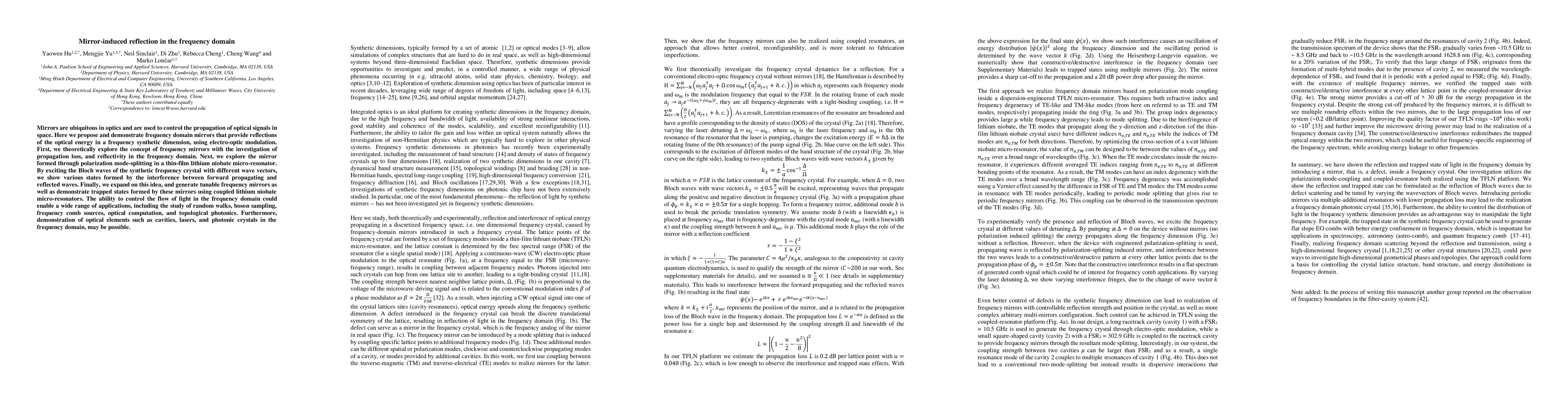 Thumbnail for Mirror-induced reflection in the frequency domain