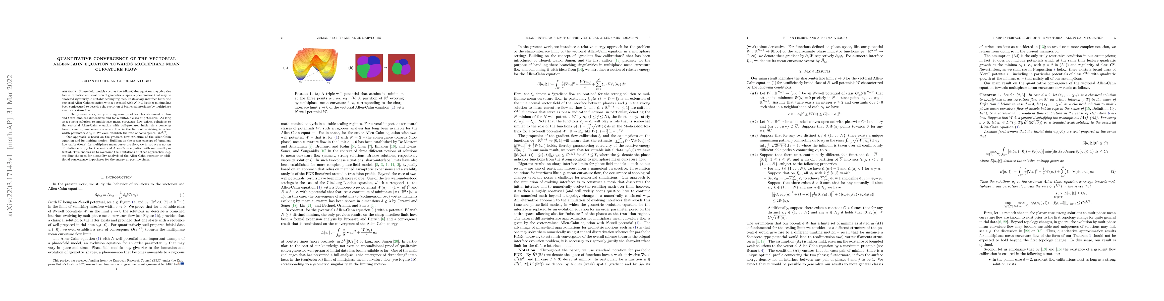Thumbnail for Quantitative convergence of the vectorial Allen-Cahn equation towards
  multiphase mean curvature flow