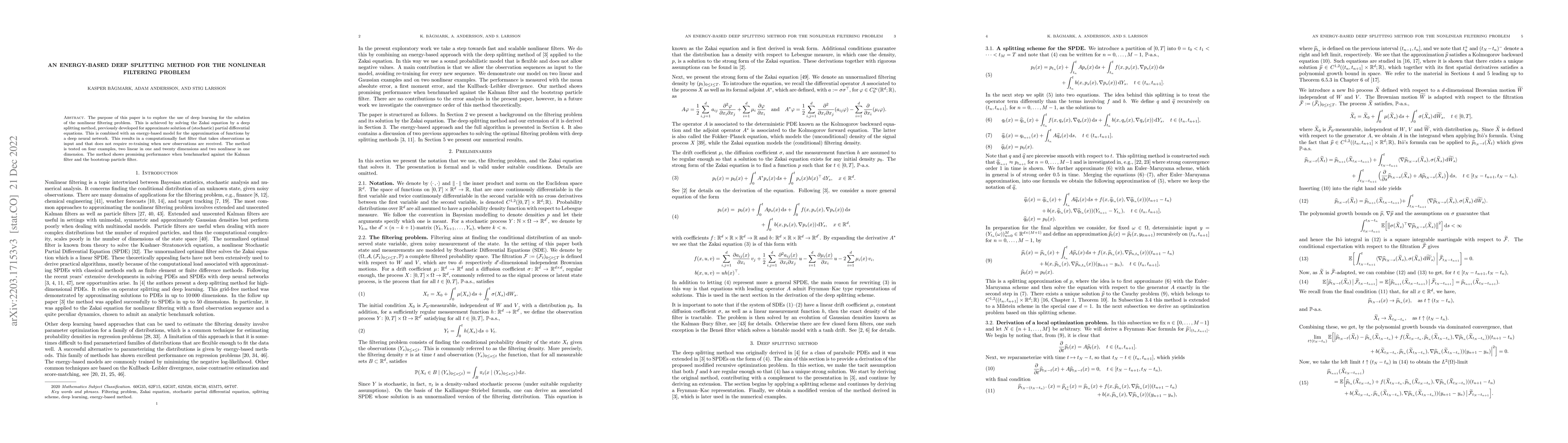 Thumbnail for An energy-based deep splitting method for the nonlinear filtering
  problem