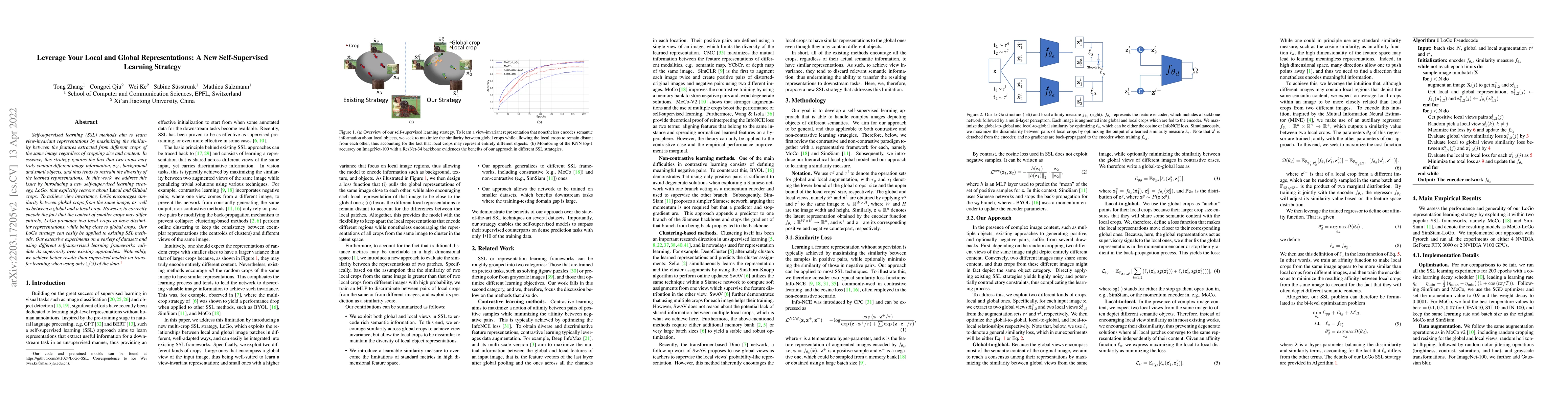 Thumbnail for Leverage Your Local and Global Representations: A New Self-Supervised
  Learning Strategy