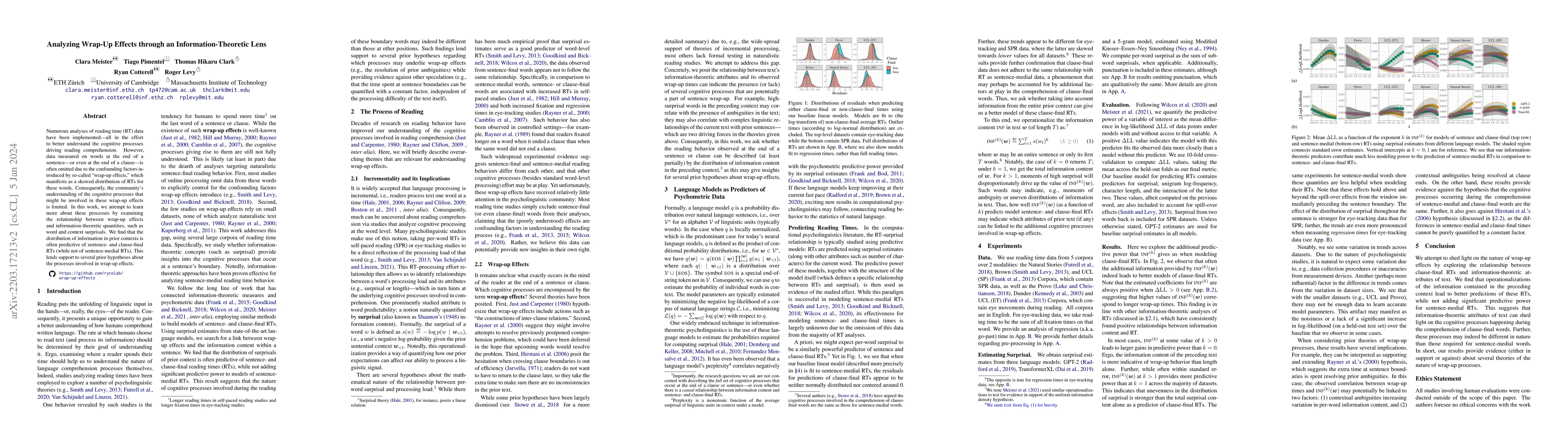 Thumbnail for Analyzing Wrap-Up Effects through an Information-Theoretic Lens
