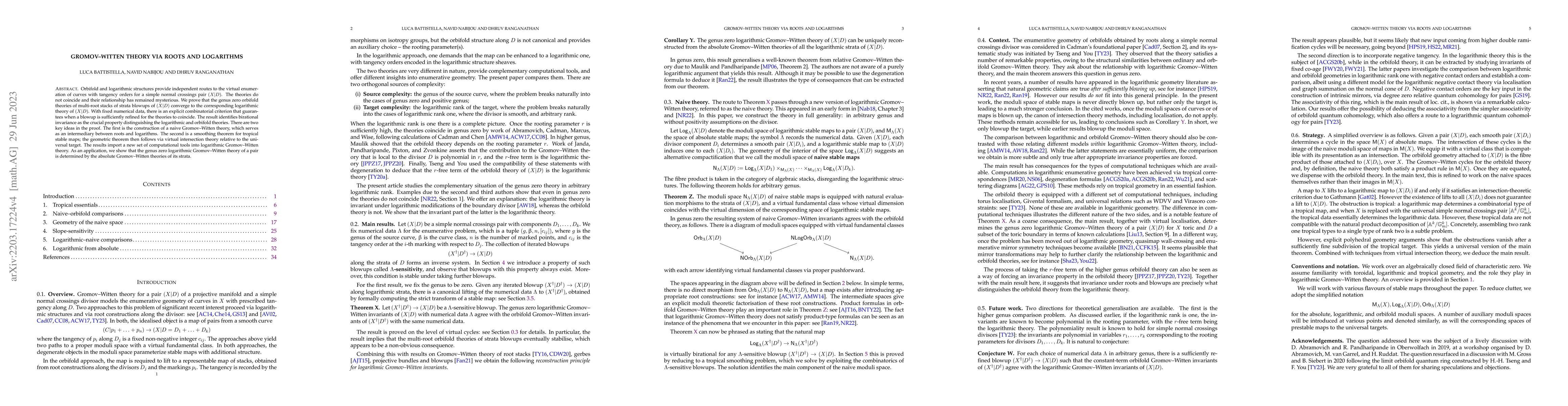 Thumbnail for Gromov-Witten theory via roots and logarithms