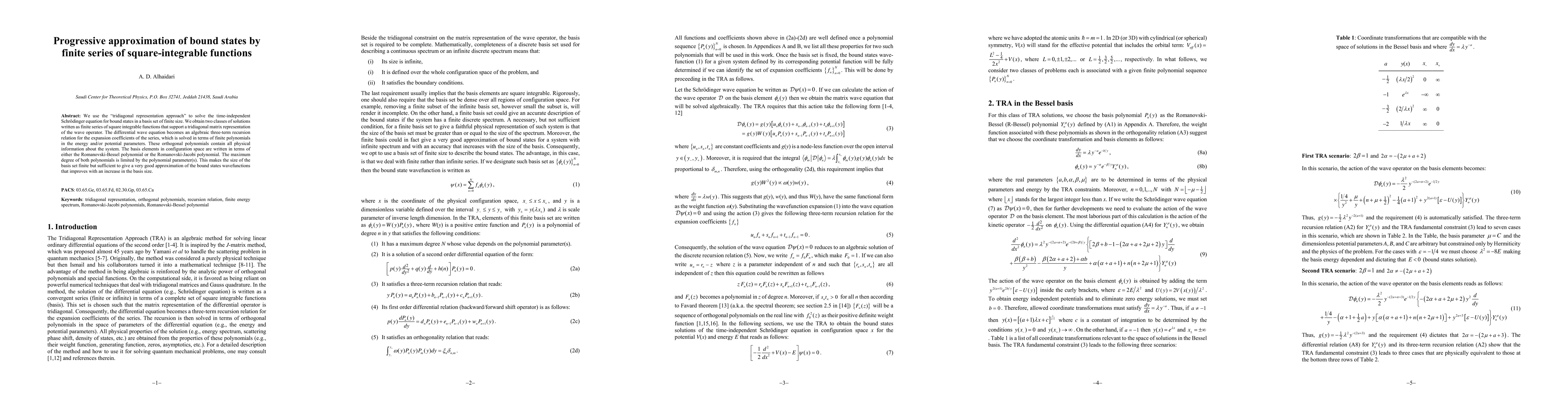 Thumbnail for Progressive approximation of bound states by finite series of
  square-integrable functions