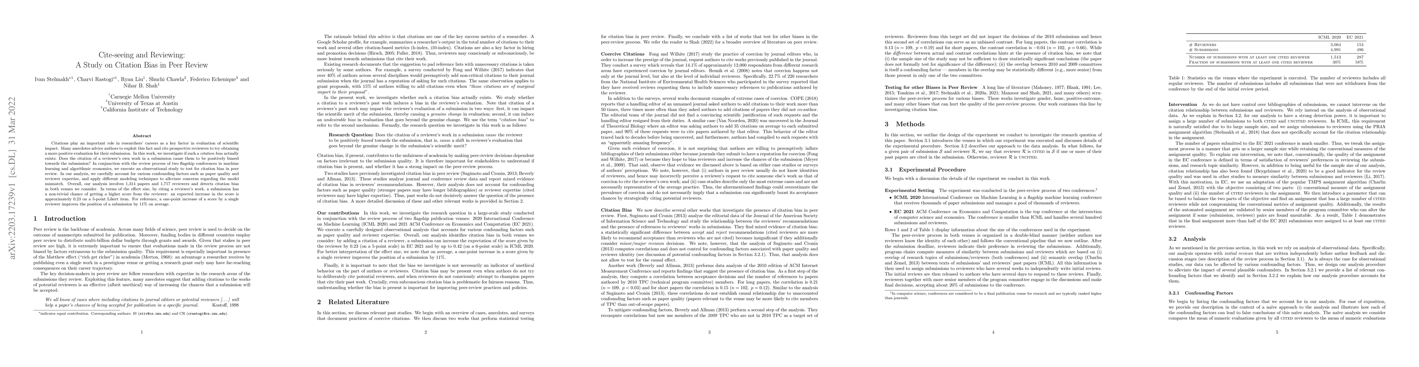 Thumbnail for Cite-seeing and Reviewing: A Study on Citation Bias in Peer Review