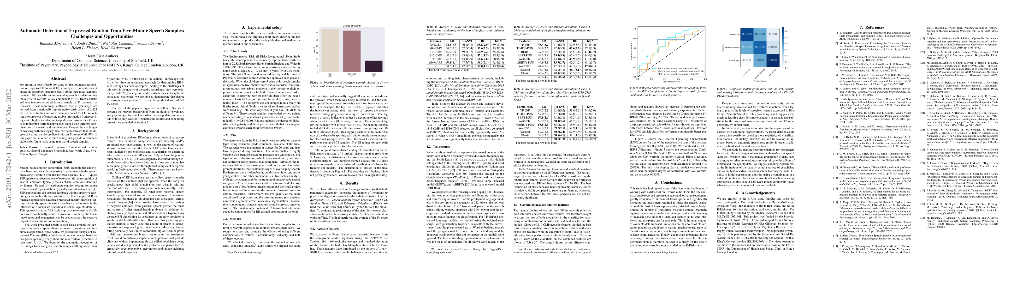Thumbnail for Automatic Detection of Expressed Emotion from Five-Minute Speech
  Samples: Challenges and Opportunities